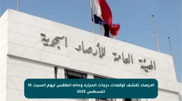 الأرصاد تكشف توقعات درجات الحرارة وحالة الطقس ليوم السبت 16 أغسطس 2025